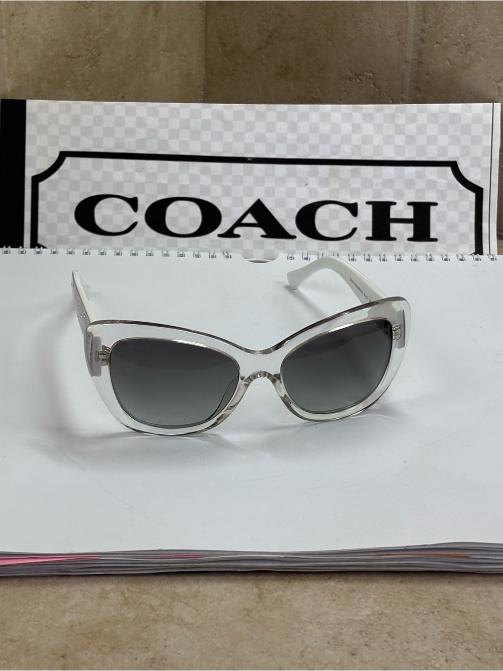 New Coach HC8143B (L120) 531611 Crystal/White Sunglasses - Picture 10 of 10